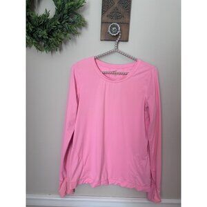 Lilly Pulitzer Size M Luxletic UPF 50+ Renay Sunguard Long Sleeve Top Pink